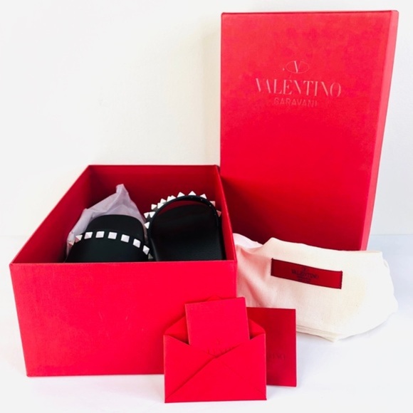 VALENTINO GARAVANI ROCKSTUD PVC SLIDE  STUD SANDAL - Picture 2 of 12